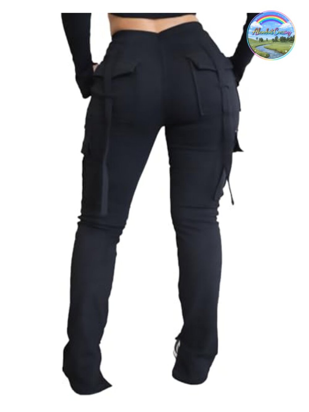 High Waisted Drawstring Cargo Sweatpants for Women with Pockets Stretchy